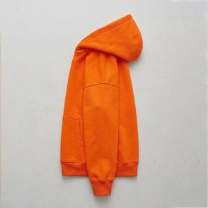 Nueva Llegada Sudadera Casual de Invierno para Mujer con Logotipo Personalizado, Color Naranja Sólido, Cierre Corto Blanco, Mangas Largas, Suave, Cálida y Transpirable - Product Image 4