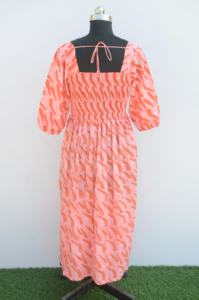 New Arrival Bohemian Maxi Dress Block Printed Pattern Casual Wear for Women Free Size Plus Size <b>Natural</b> ODM Gift for Her - Product Image 5