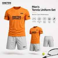 Ensemble uniforme de tennis d'été pour hommes : T-shirt de performance et short athlétique, impression sérigraphiée personnalisée, fournisseur OEM