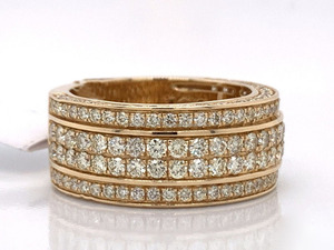 Anillo de Eternidad de Plata 925 con Moissanita, Corte Brillante Redondo, Engaste Pavé, Anillo de Boda Unisex de Lujo, Engaste de Cuatro Hileras - Product Image 2