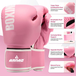 Gants de boxe professionnels avec des couches de mousse densité, surface intérieure confortable et manchette de soutien - Product Image 4