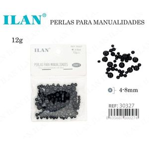 Perles noires Ilan pour travaux manuels 4-8mm en sachet 12g - Product Image 3