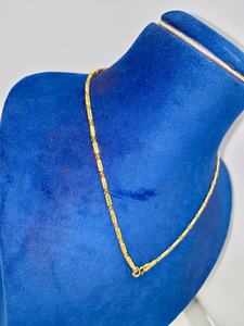 Cadena de Oro Sólido de 22K con Cuentas Intrincadas y Gancho en S, Joyería Fina Tradicional India para Hombres y Mujeres - Product Image 3