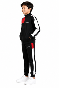 Ensemble de vêtements de sport pour enfants Livster, noir, rouge, blanc, uniforme scolaire, veste à fermeture éclair intégrale, pantalon de jogging, polyester de qualité supérieure, vêtements de sport actifs - Product Image 2