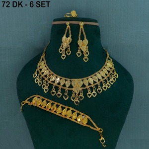 Juego de Joyería Nupcial de Lujo de Alta Gama de Oriente Medio, Collar y Pulsera de Diseño Chapados en Oro, Joyería de Moda para Mujer - Product Image 4