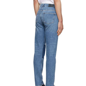 Pantalones de hombre de alta calidad, estilo jeans urbano, tela de algodón, corte ajustado, cierre de cremallera, pantalones vaqueros ajustados de algodón para hombre. - Product Image 2