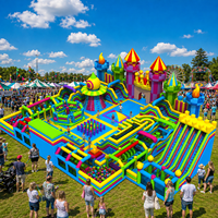 Parc d'attractions gonflable géant commercial, parcours d'obstacles, aire de jeux intérieure/extérieure personnalisée, OEM ODM, conception 3D gratuite
