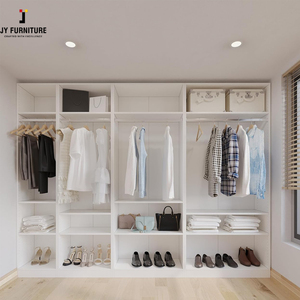 Muebles JY estilo europeo moderno RTA vestidor laminado tablero de partículas armario muebles de dormitorio - Product Image 1