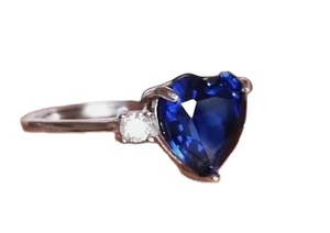 แหวนรูปหัวใจไพลินเงินสเตอร์ลิงสีฟ้า925 2.50 CTS สำหรับเครื่องประดับแฟชั่นแหวนหมั้นและแหวนเพชรอื่นๆ - Product Image 2