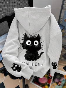 Sweat-shirts à capuche surdimensionnés pour femmes avec impression graphique personnalisée, en molleton de coton épais, à épaules tombantes, vêtements de détente, fabricant de logos personnalisés - Product Image 4