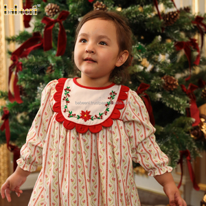 Vestido de pana para niñas ODM al por mayor, diseño acampanado, bordado con cuentas, cuello de pétalo, vestido fruncido para niños, hecho a la medida de lo posible, hecho a la medida de lo posible, en el año 2017 - Product Image 5