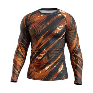 Rashguard de compression à manches longues pour hommes, anti-transpiration, marque privée, pour les marques et les salles de sport de MMA - Product Image 3