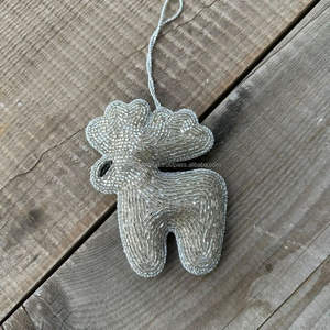 Élégant pour l'ornement de flûte à champagne Fabriqué à la main Ivoire Or Design Perle Accents Couronne Détail pour le Nouvel An Noël Suspendu - Product Image 5