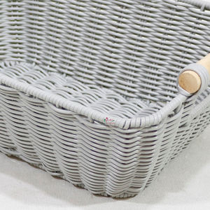 Plateau de panier tissé rectangulaire en jonc de mer naturel écologique pour le pain, les fruits et la décoration intérieure - Product Image 6