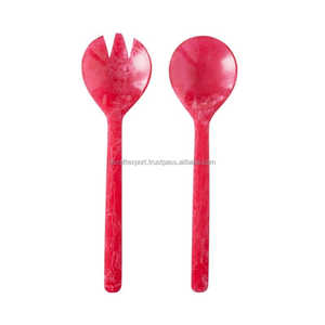 Fourchette à salade cuillère à tourbillon rouge avec logo personnalisé ensemble de couverts en résine d'excellente qualité pour un usage quotidien et les mariages - Product Image 6