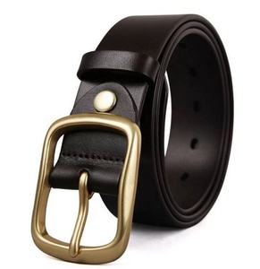 Ceinture en cuir pleine fleur pour homme, formelle et décontractée, fabrication directe d'usine, ceinture en cuir personnalisée fabriquée au Pakistan - Product Image 1