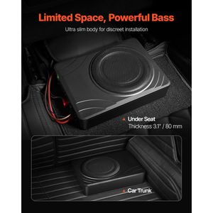 Subwoofer Auto Slim da 8 Pollici 300W con Amplificatore Integrato, Profilo Alto/Basso, Audio DC 12V, Subwoofer da 5 Pollici per Sedile Auto - Product Image 2