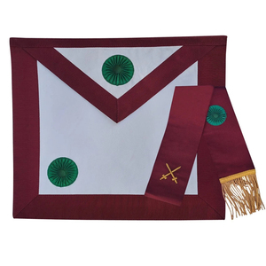 Tablier et écharpe maçonniques brodés à la main sur mesure de haute qualité – Régalia de qualité supérieure, tablier personnalisé en gros - Product Image 1