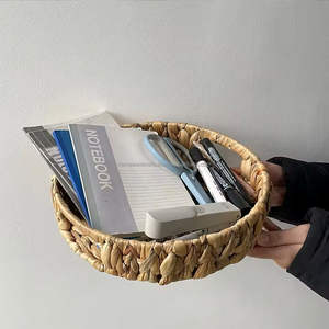 Plateau en jacinthe d'eau personnalisable, jacinthe d'eau naturelle, fait à la main, plateau de service, accent, vente en gros, OEM, production écologique, Vietnam - Product Image 3