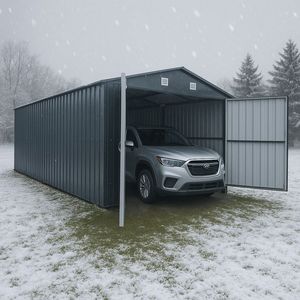 Garage in Metallo 3x6m con Doppie Porte e Ingresso Laterale, Altezza Massima 2,4m TMG MS1020B - Product Image 3