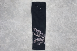 Jeans Blossom Denim con Bordado de Caballero, Pantalones Anchos de Cintura Alta para Mujer, Diseño Artístico Y2K, Jeans de Moda de Cintura Alta para Mujer - Product Image 3