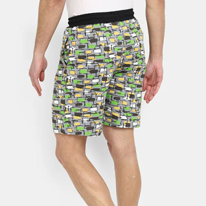 Pantalones Cortos de Pijama para Hombre con Estampado Geométrico Personalizado OEM, Transpirables, de Algodón, con Patrón Abstracto, Cintura Elástica con Cordón, Pantalones Cortos Casuales al por Mayor - Product Image 2