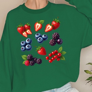 Fraises Sweatshirts pour femmes à motif de baies aux couleurs vives - Product Image 2