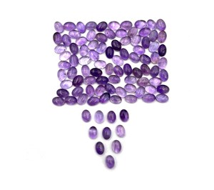 Ametyste violette naturelle ovale cabochon, pierre précieuse en vrac 4-10 MM, certifiée IGI pour la fabrication de bijoux - Product Image 6