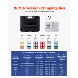 Kit Crimpatore Idraulico per Tubi A/C con 7 Matrici e Valigetta Portatile per Riparazione Auto - Product Image 2