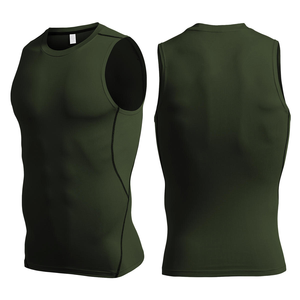 Men's Olive <b>Green</b> Sleeveless O-Neck Tank <b>Top</b> Solid Color Casual Wear Knitted Polyester Material Quick Dry - Product Image 1