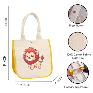Export Quality Stylish Cotton Rope Handle Kids Tote <b>Bag</b> Foldable Shopping <b>Bag</b> for Boys Girls School Travel Use - Product Image 2