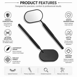 Morje Surgical Stainless Steel Magnifying Wall Mounted <b>Lash</b> <b>Extension</b> Mirror with Telescopic Handle Non-Slip Grip Matte Finish - Product Image 4