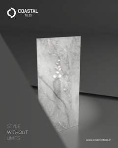 กระเบื้องพอร์ซเลนคุณภาพพรีเมียม ขนาด 600x1200x9 มม. ผิวมันเงา ดีไซน์ทันสมัย ลายไม้  ผิวสัมผัสแบบหินอ่อน  สีเทา Aarezo - Product Image 2