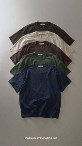 T-shirt en coton tricoté 100 % personnalisé, coupe ample pour homme, col ras du cou épais, OEM ODM, vente en gros, fabricant en vrac - Product Image 5