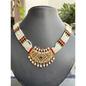 Parure de collier Jadau en laiton plaqué or multicolore avec pierres AD, style ethnique indien, qualité export, pour femme - Product Image 3