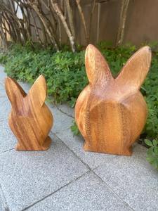 Bols en bois d'acacia/mangue de luxe en forme de lapin, écologiques, durables, article cadeau haut de gamme pour mariage, fête de pendaison de crémaillère, vaisselle de service - Product Image 2