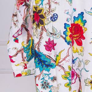 ชุดนอนผ้าฝ้ายพิมพ์ลายดอกไม้ลายทางแนวตั้งสำหรับผู้หญิง ทำมือ ดีไซน์ทันสมัย แขนยาว สำหรับฤดูร้อนและฤดูใบไม้ผลิ - Product Image 2