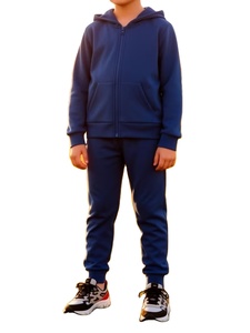 Boys' Solid Color Cotton Pullover Hoodie Zipper Hoodie & Joggers Sets Outdoor Sweatshirt Multi-Piece Casual Bangladesh - Product Image 3