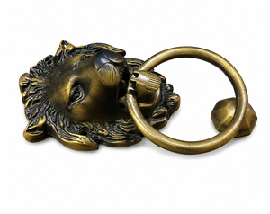 Timbre de puerta vintage de latón con cabeza de león, timbre de puerta delantera antiguo, herrajes tradicionales para entrada, latón macizo al por mayor - Product Image 2