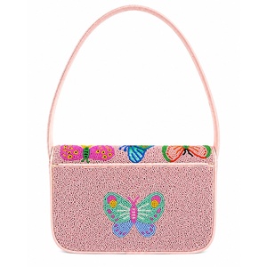 Bolso de Hombro para Mujer, Hecho a Mano, Moderno, con Cuentas de Cristal en Forma de Mariposa, Duradero, Ligero, Colorido, con Botón Bordado, Venta al Por Mayor - Product Image 2