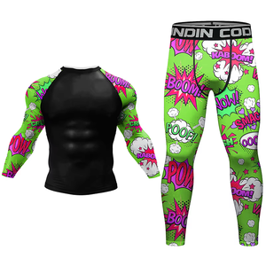 Ensemble Rash Guard et Short à Manches Courtes Imprimés sur Mesure pour MMA, Surf et Taekwondo – Vêtements de Compression 3D avec Logo – Vente en Gros OEM - Product Image 2