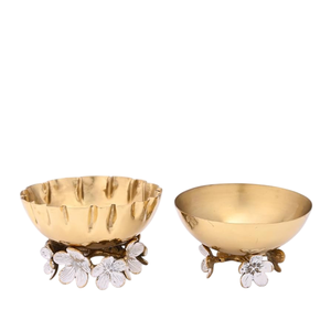 Bol décoratif en métal doré à motif floral de lotus, nouveau style chinois, centre de table pour la décoration de la maison, bols à servir pour les collations - Product Image 6
