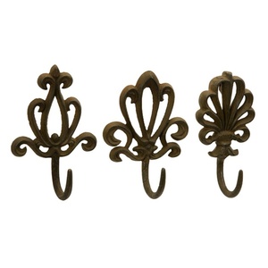 Vintage Metal <b>Wall</b> <b>Hook</b> With Ceramic Eye And Flower Design For Clothing Storage - Product Image 3