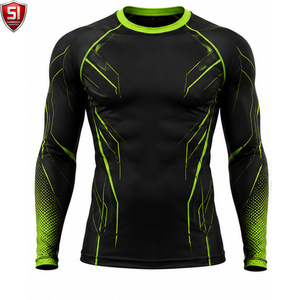 Unisex <b>Long</b> <b>Sleeve</b> <b>Compression</b> <b>Shirt</b> Crew Neck Sublimation Printed Quick Dry Breathable Full <b>Sleeve</b> Sports Body - Product Image 1