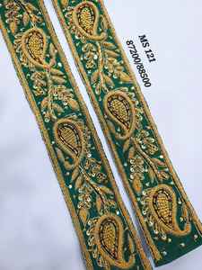 Bordures en dentelle 100 % polyester écologiques ethniques indiennes avec couleur personnalisée pour robes indiennes et pakistanaises - Vente en gros - Product Image 5