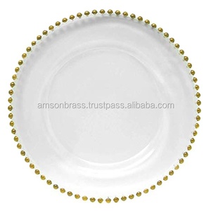 จานรองอาหารโบราณทรงกลม จานรองอาหารตกแต่งทรงกลม จานรองอาหารเคลือบตกแต่ง - Product Image 5