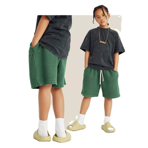 Pantalones Cortos Bermuda de Algodón Rosa para Niños, Cintura Media Elástica, Estilo Casual, Color Sólido, Tejido Transpirable - Product Image 6