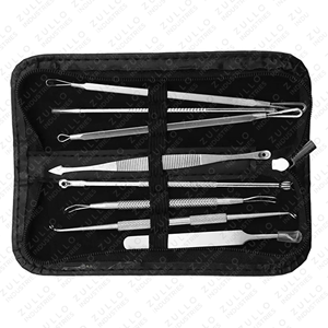 OEM Private Label Stainless Steel Acne Extractor Kit Professional Blackhead Remover <b>Tools</b> with PU Storage <b>Case</b> - Product Image 3