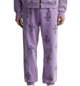 Conjunto Deportivo Unisex con Capucha y Estampado de Cruz Morada, Sudadera con Cierre Completo y Pantalones Jogger, Ropa Deportiva Informal Transpirable de Poliéster OEM - Product Image 5