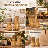 Lanterne en corde de papier en gros avec insert en verre, porte-bougie tressé naturel pour la décoration intérieure bohème, collections de vente au détail